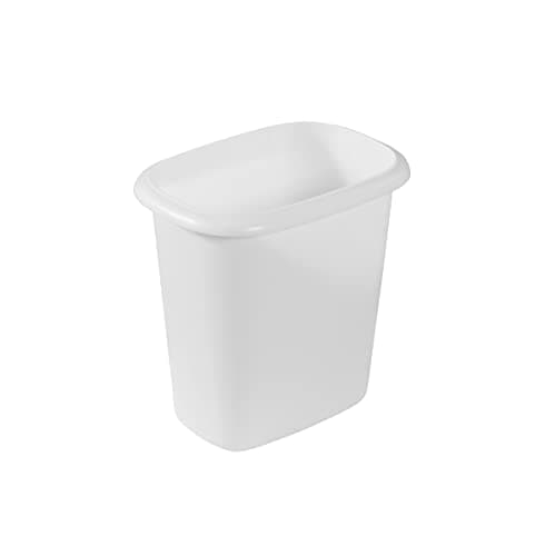 Rubbermaid Vanity Trash Can/Wastebasket 1.5-Gallons/6-Quarts White for Under Counter/Kitchen/Office/Bedroom/Bathroom