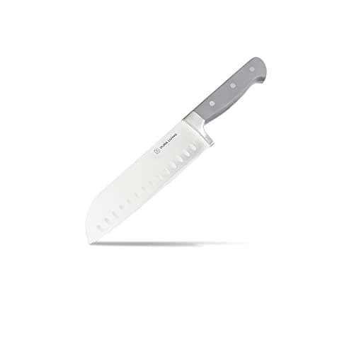 DURA LIVING 7-Inch Santoku Knife - Razor-Sharp High-Carbon Stainless Steel Blade, Forged Ergonomic Riveted Handle, Chef Knife for Chopping, Slicing & Dicing, Multipurpose Kitchen Knife, Home Chef