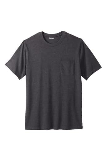 KingSize Shrink-Less Lightweight Pocket Crewneck T-Shirt Heather Charcoal