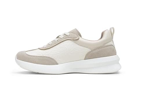 Vepose Women's Fashion Sneakers 2026, 8216 Platform Beige Pu Tennis Walking Shoes with Arch Support, Lightweight Lace up Casual Everyday Footwear, Size 6(CZR8216 Beige pu 06)