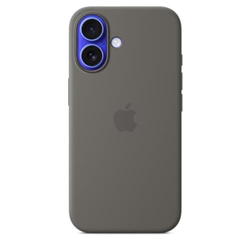 Apple iPhone 16 Silicone Case with MagSafe and Camera Control: Lightweight Phone Case, Wireless Charging Compatible, Smooth Matte Finish; Stone Gray