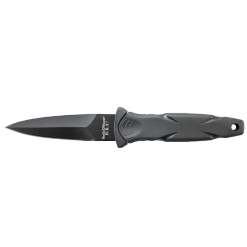 Smith & Wesson SWHRT3BF 7.5in High Carbon S.S. Full Tang Fixed Blade Knife with 3.5in False Edge Blade and TPR Handle for Outdoor, Tactical, Survival and EDC