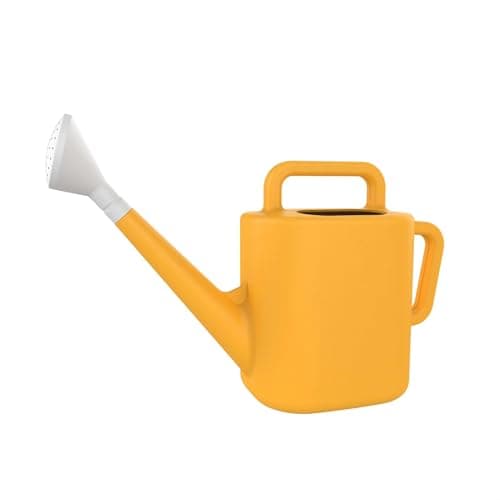 2 Gallon Watering Can for Outdoor Plants, Large Garden Watering Can with Detachable Sprinkler Head, Heavy Duty Resin Water Canner for Flowers, Indoor & Potted Plants (Daisy Yellow)