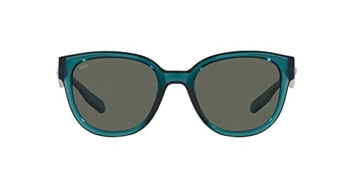 Costa Del Mar Womens Salina Rectangular Sunglasses, Teal/Polarized Grey 580G, 53 mm