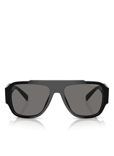Versace VE 4436U GB1/81 Black Plastic Pillow Sunglasses Grey Polarized Lens