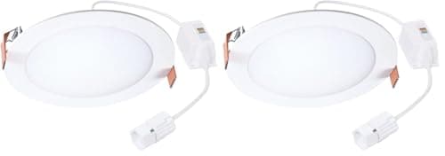HALO HLBQL6099FS1E Quicklink Canless LED Downlight Selectable 2700K, 3000K, 3500K, 4000K, 5000K CCT 6 inch White (Pack of 2)