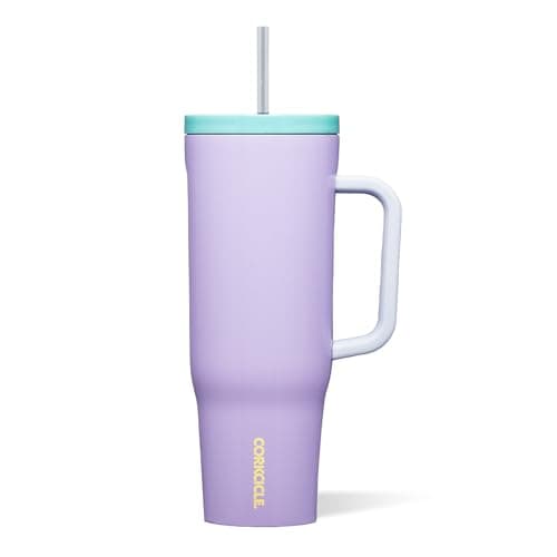 Corkcicle Cruiser Insulated Tumbler - Keeps Drinks Cold 20 Hours - Triple-Insulated Stainless Steel - Spill-Proof Lid - Summer Drinkware Gift - Keeps Drinks Ice Cold - 40 oz - Purple Dolphin