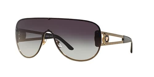Versace Woman Sunglasses Pale Gold Frame, Light Grey Gradient Dark Blue Lenses, 0MM