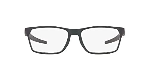 Oakley Mens Ox8032 Hex Jector Rectangular Prescription Eyewear Frames, Dark Matte Silver/Blue Colorshift/Demo Lens, 55 mm