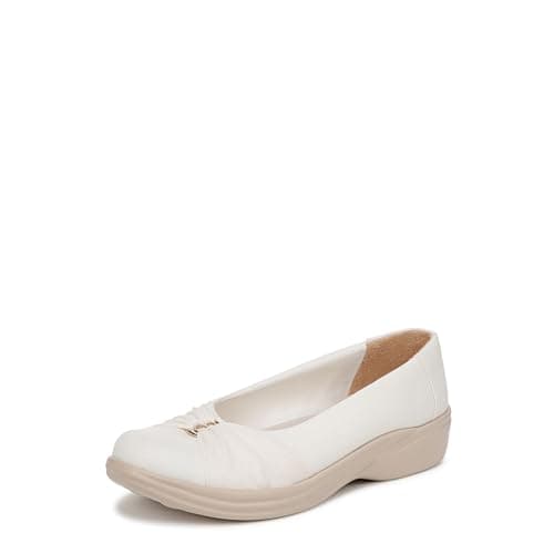 BZees Womens Paige Machine Washable Slip On Beige Fabric 11 M