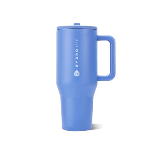 HydroJug Traveler 40oz, Insulated Tumbler with Handle & Straw, Light Blue
