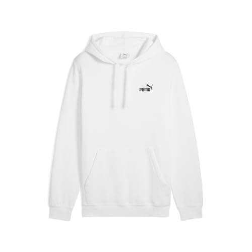 PUMA Men's Essentials Small Logo Fleece Hoodie, White AH25, XX-Large Tall