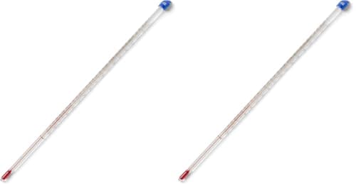 United Scientific Red Spirit-Filled Thermometer, Analog Display, 12" Length, Partial Immersion, Dual Scale, -20 to 150°C / 0 to 300°F Temperature Range (Pack of 2)