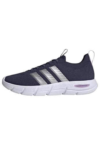 adidas Women's Cloudfoam Flex - Slounge, Dark Blue/Matte Silver/Bliss Lilac, 7