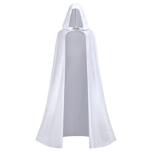 Regenboog White Renaissance Cape Women,Medieval Renaissance Costume Women,Halloween Gothic Cloak,White Velvet Cloak Wedding,59inch/150cm