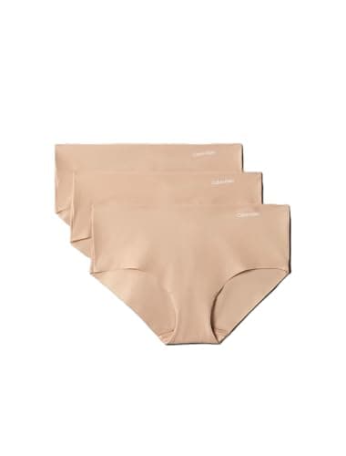 Calvin Klein Women's Invisibles Seamless Hipster Panties, 3 Pack, Light Caramel/Light Caramel/Light Caramel, Medium