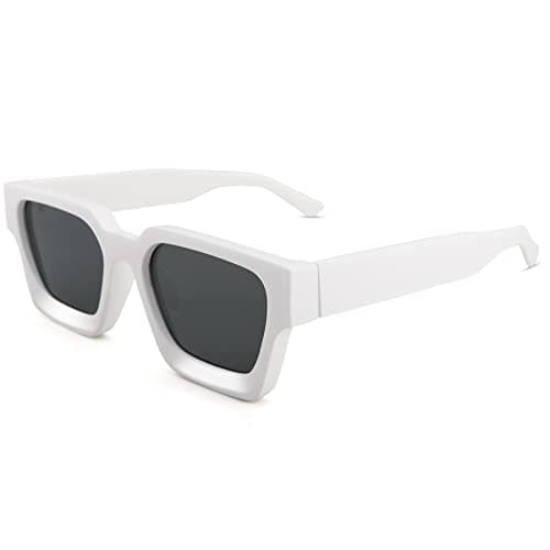 Hycredi Thick Rectangle Sunglasses for Women Men, Chunky Square Shades