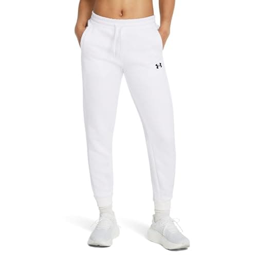 Under Armour Women's Armour Fleece Joggers, (100) White / / Black, Large