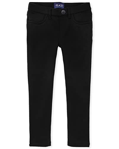 The Children's Place Girl's Ponte Knit Pull On Jeggings, Black, 4 slim