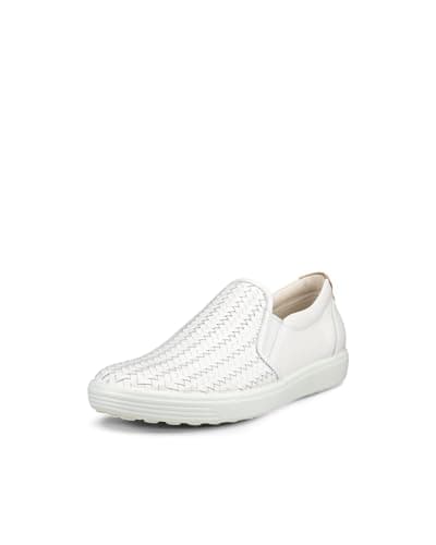 ECCO Soft 7 Woven Slip On 2.0, White, 9-9.5