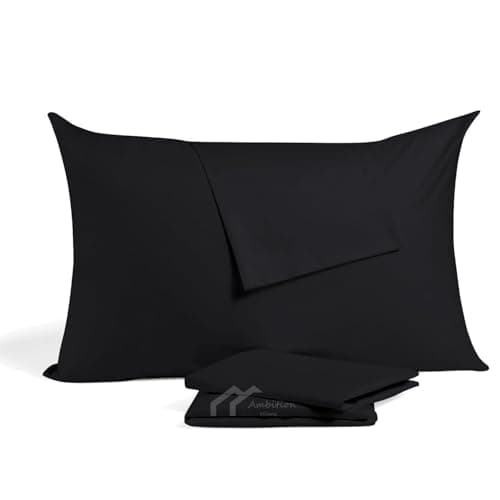 Toddler Travel Pillowcase 13x18 Inch – 100% Egyptian Cotton 500 Thread Count – Small Black Zipper Pillow Case for Kids Nap, Daycare & Airplane – Soft & Breathable – Set of 2