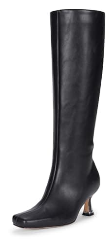 Vepose Women's Tall Black Square Toe Knee High Dress Boots, Size 8, 9528