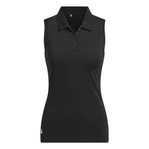 Adidas Women's Ultimate365 Solid Sleeveless Polo Shirt, Black, Small