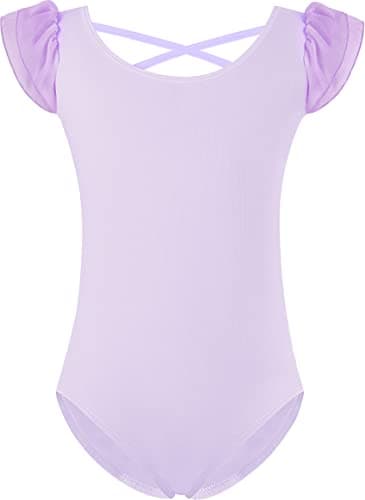 MOLLDAN Dance Leotard for Girls Ruffle Sleeve Ballet Leotard Toddlers（2QT5026-09-M）