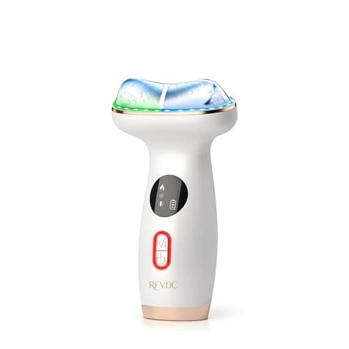 RFVDC Cold Heat Facial Massager,7 Color Red Light Therapy Face Neck Lift Sculpt Device,Hot Electric Gua Sha Tool & Cooling Depuffing Wand,for Skin Care,Contouring,Firming