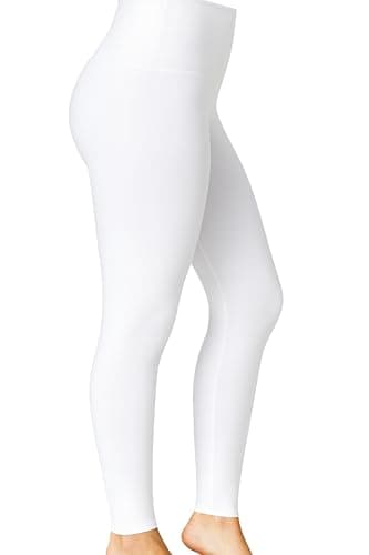 COMFY FOREVER White Leggings for Women, Leggings for Girls, High Waist Leggings Tummy Control, Athletic Leggings for Women (XXL)