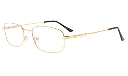 Eyekepper Mens Womens Reading Glasses Bendable Titanium Memory Readers (Gold,+1.00)