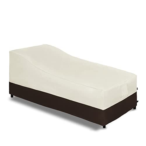 Easy-Going Heavy Duty Outdoor Chaise Lounge Cover,1 Pack, Beige/Dark Brown
