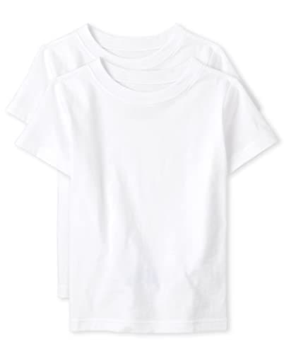 The Children's Place,Boys,Short Sleeve Undershirt,White -2 Pack,Small
