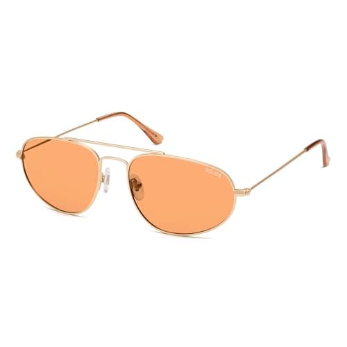 SOJOS Metal Frame Aviator Sunglasses for Men & Women Ultra Lightweight Vintage Oversized 90s Shades SJ1278,(Gold/Orange)