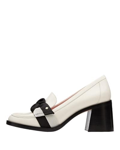 kate spade new york Women's Leandra Loafer Pumps, Cream/Black Multi, 6
