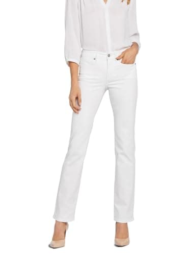 NYDJ Women's Misses Marilyn Straight Denim Jeans, Optic White, 2