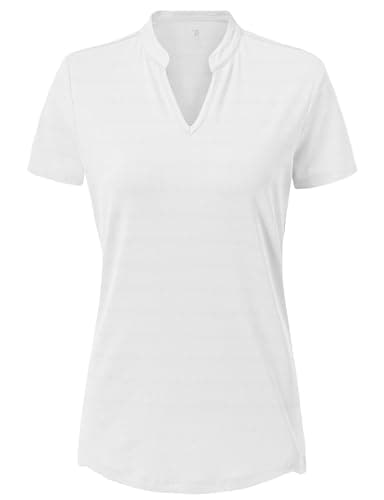 Rdruko Women's Hiking Shirts Short Sleeve UPF 50+ Sun Protection Lightweight Dry Fit Running Fishing Shirts(White, US S)