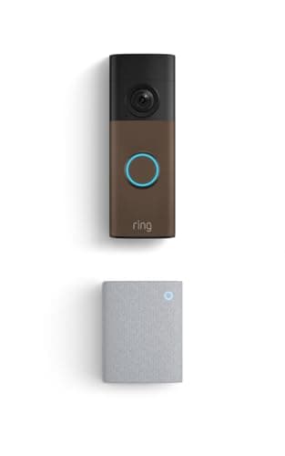 Ring Battery Doorbell (newest model), Matte Mocha with Chime (newest model), White