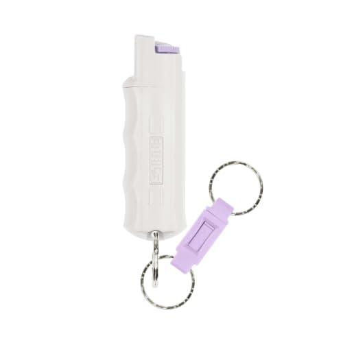 SABRE Pepper Spray with Quick Release Keychain for Self Defense – Maximum Police Strength OC Spray with UV Marking Dye, Twist Lock Safety, Finger Grip, 10‑Second Spray, 14‑ft Range, Made in USA