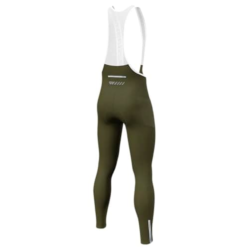 Lo.gas Men's Cycling Bib Pants Padded Bike Cycling Bibs Pants Men Tights with Shoulder Straps 4D Padding Breathable Quick-Dry Green-L
