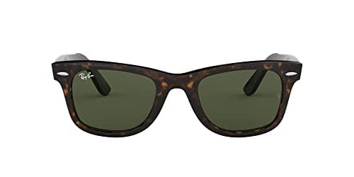 Ray-Ban RB2140 Original Wayfarer Square Sunglasses, Tortoise/G-15 Green, 50 mm