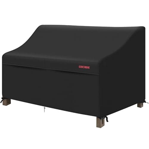 RICHIE Waterproof Patio Sofa Cover 2-Seater - Outdoor Furniture Covers for Loveseat/Couch with Air Vents & Handles, 60"W*34"D*31"H, Black