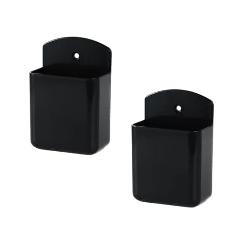 ARKLOID 2Pcs Self Adhesive Remote Control Holder Wall Mount,TV Controller Holder(Black)
