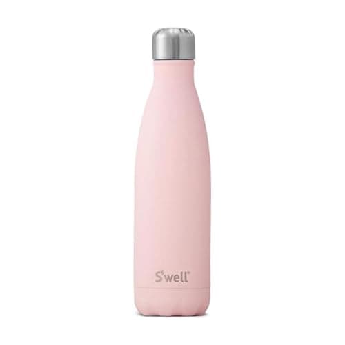 S'well Stainless Steel Water Bottle - 17 Fl Oz - Pink Topaz - Triple-Layered Vacuum-Insulated Containers Keeps Drinks Cold for 36 Hours and Hot for 18 - BPA-Free - Perfect for the Go
