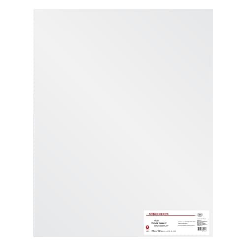Office Depot Foam Boards, 20in. x 30in., White, Pack of 3, 26811