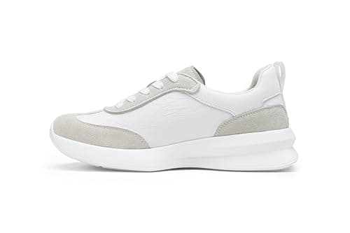 Vepose Women's Fashion Sneakers 2026, 8216 Platform White Grey Tennis Walking Shoes with Arch Support, Lightweight Lace up Casual Everyday Footwear, Size 6(CZR8216 White Grey 06)