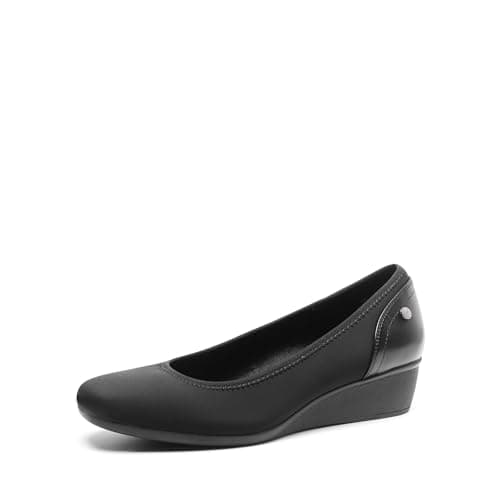 DREAM PAIRS Women's Wedge Shoes Closed Toe Low Heel Pumps Comfotable Dress Shoes,Size 7.5,Black-Lycra,SDPU2418W