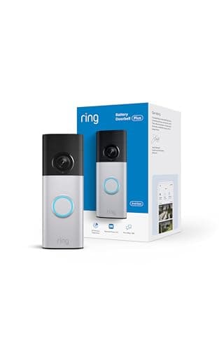Ring Battery Doorbell Plus (newest model), Retinal 2K with wide-angle video, up to 6x Enhanced Zoom, Night Vision, and Quick Release Battery Pack, Nickel Silver