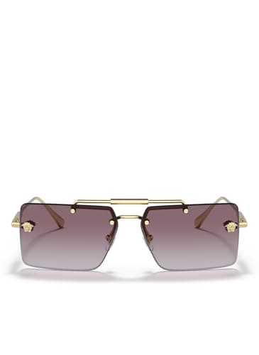 Versace VE 2245 10028H Gold Metal Rectangle Sunglasses Purple Gradient Lens