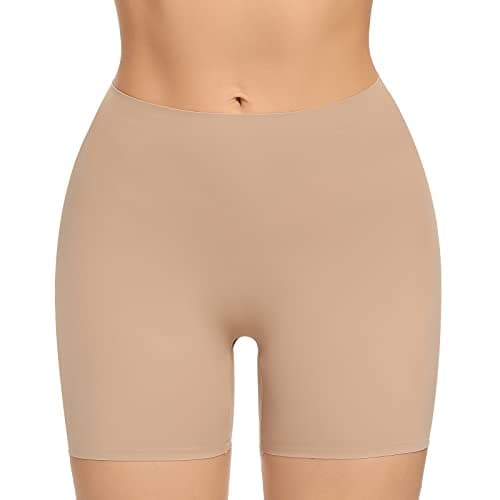 Womens Seamless Shaping Boyshorts Panties Tummy Control Underwear Slimming Shapewear Slip Shorts(#A1 Beige(seamless),Medium)